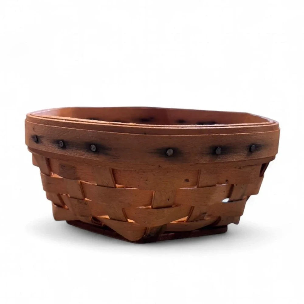 Longaberger Signed 2001 5.5 inch Hexagon Basket, Basket Only, No Liner